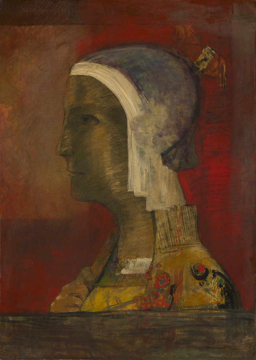 Symbolischer Kopf, um 1890 von Odilon Redon