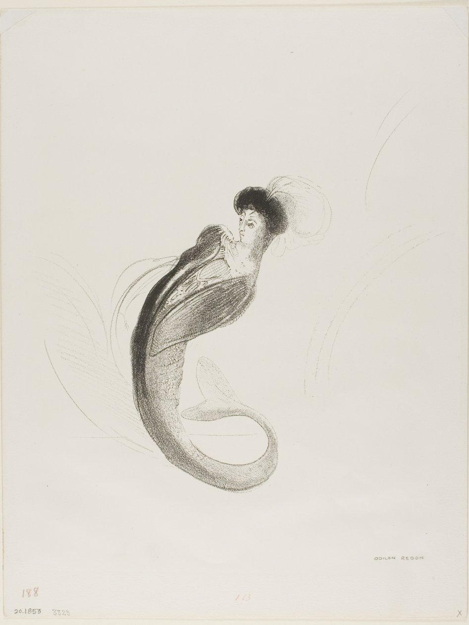 Unbetitelte Probelithografie von Odilon Redon