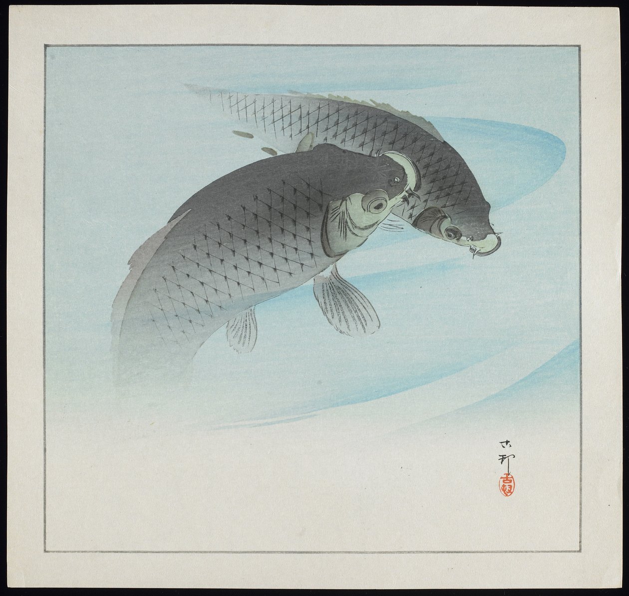 Zwei Karpfen, vor 1912 von Ohara Koson