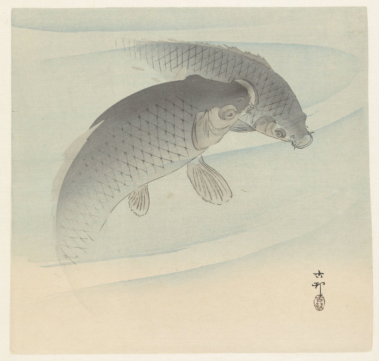 Zwei Karpfen von Ohara Koson
