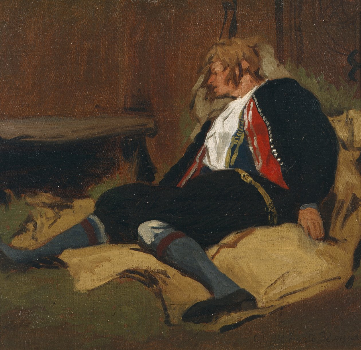 Verwundete legen, Setesdal von Olaf Isaachsen
