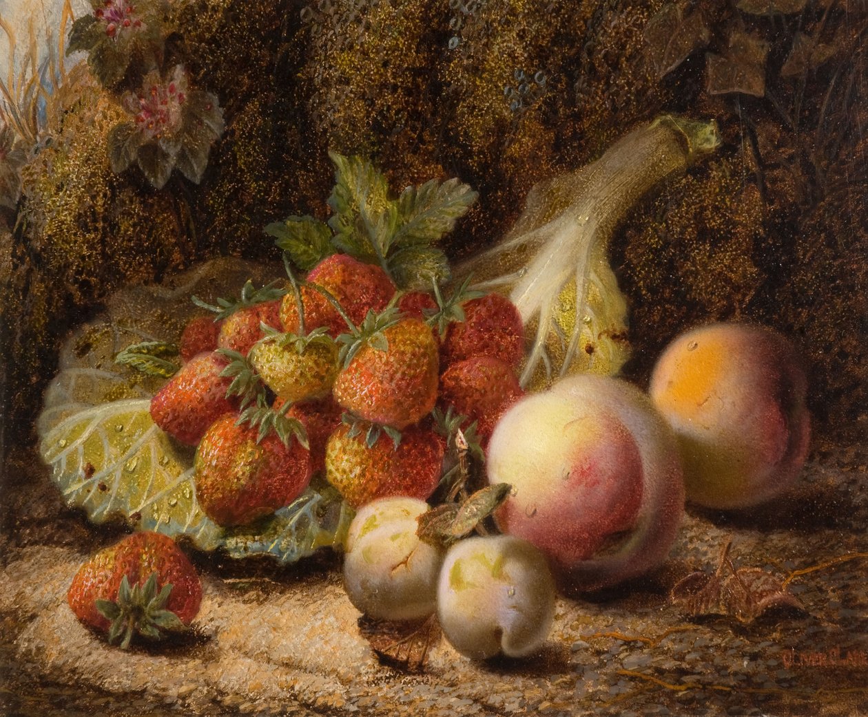 Stillleben mit Erdbeeren, 1916 von Oliver Clare