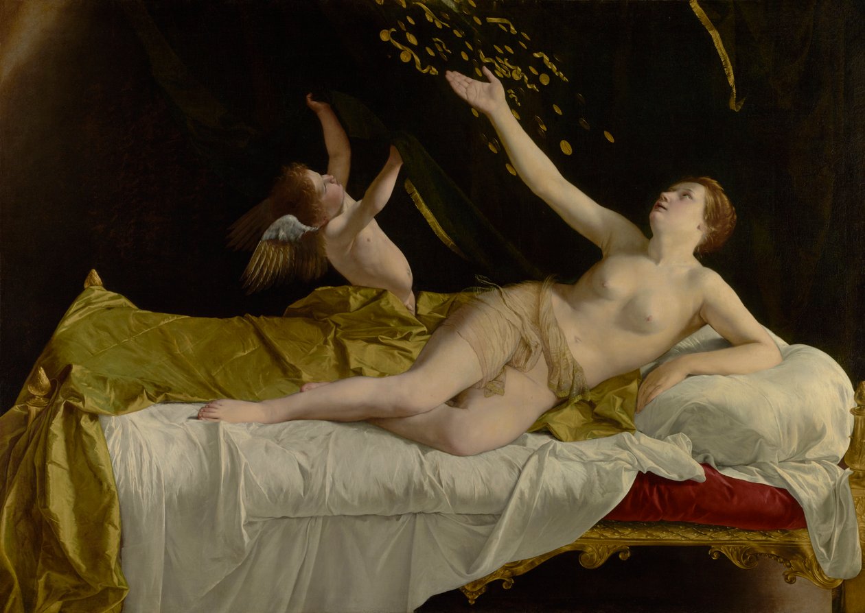 Danaë und der Goldregen von Orazio Gentileschi