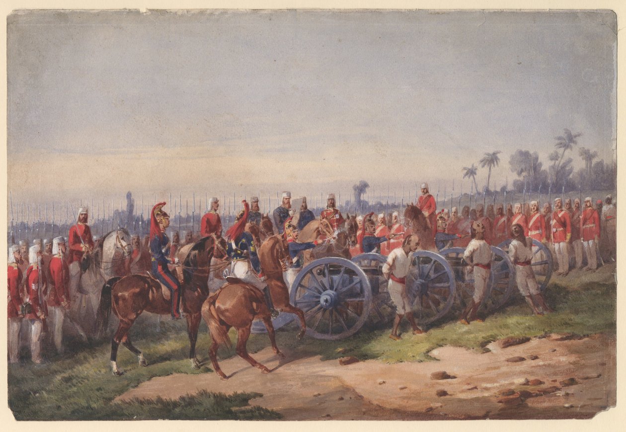 Blasen aus einer Kanone, 1858 von Orlando Norie