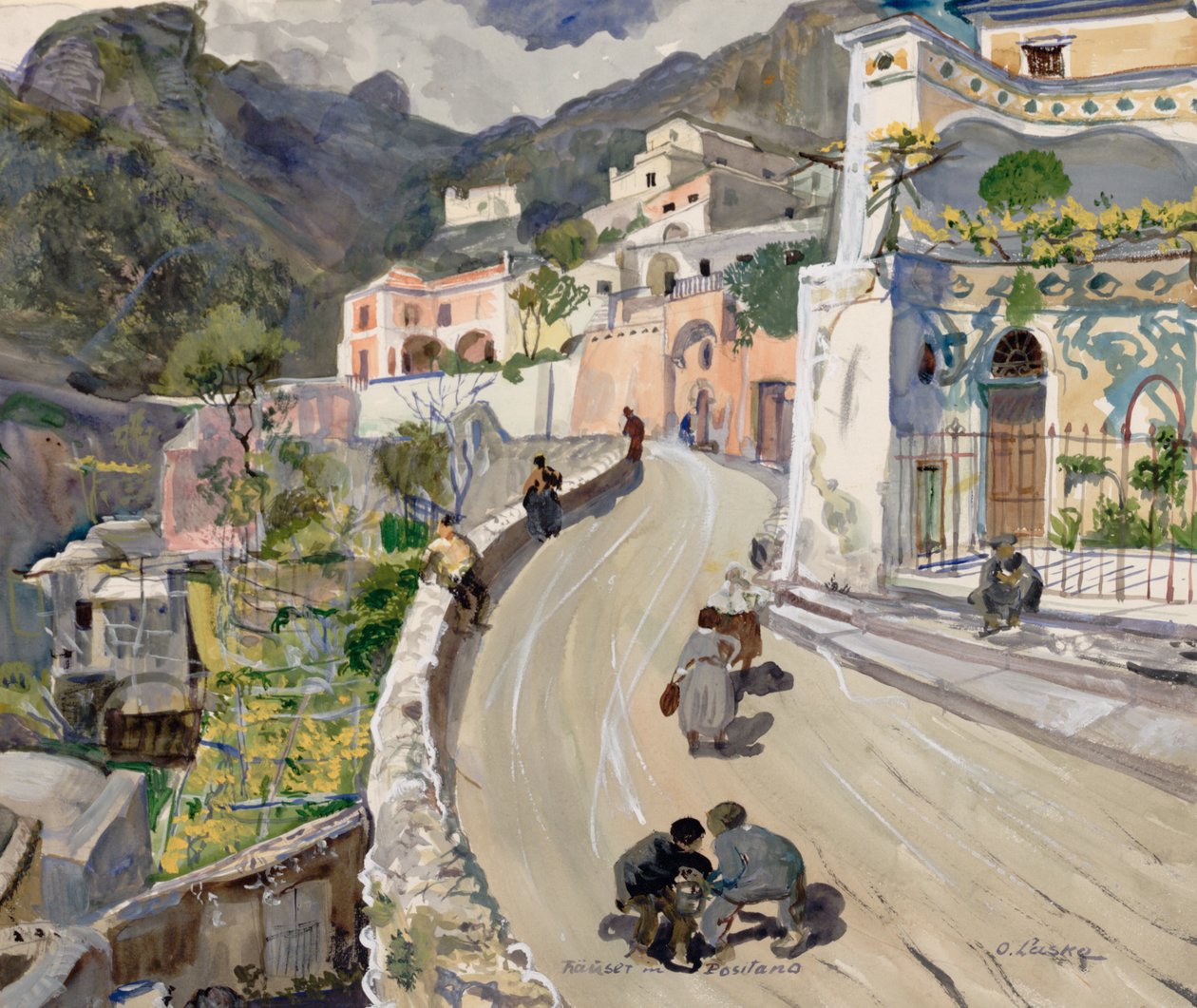 Ansicht von Positano von Oskar Laske
