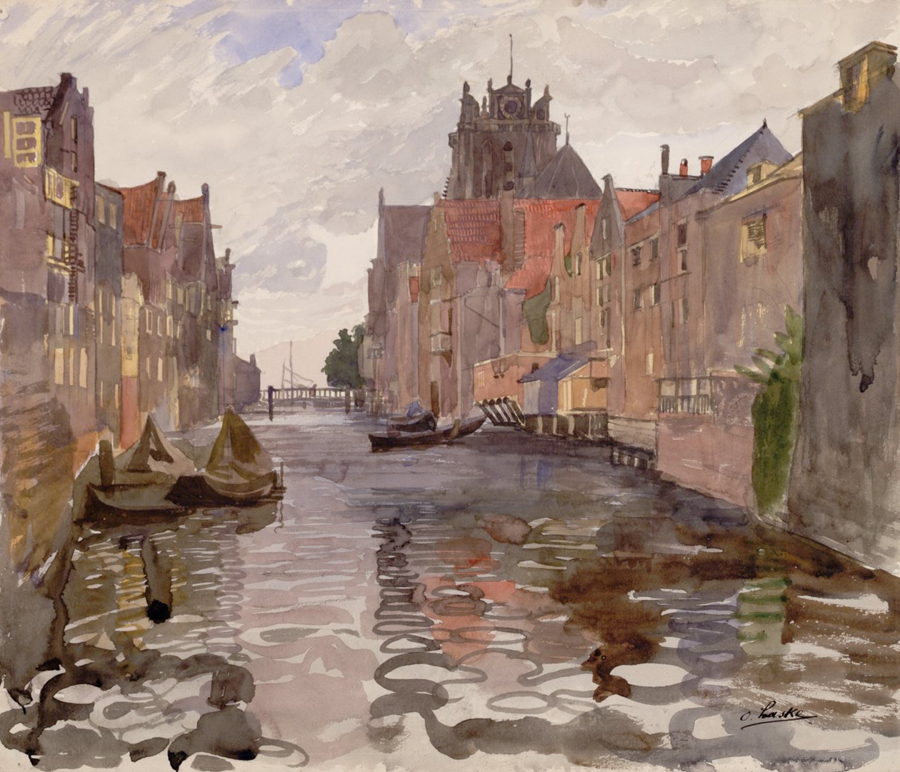 Kanal in Dordrecht von Oskar Laske