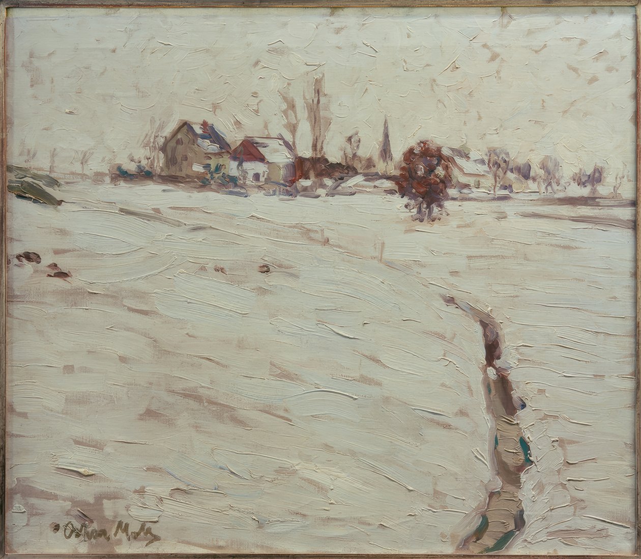 Schneelandschaft bei Grafrath von Oskar Moll