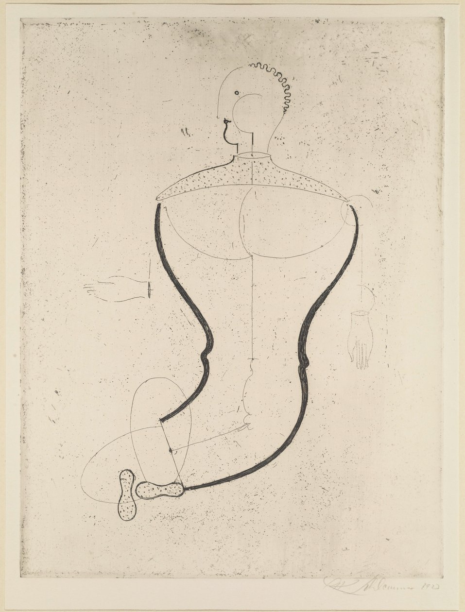 Abstrakte Figur links, 1923 von Oskar Schlemmer