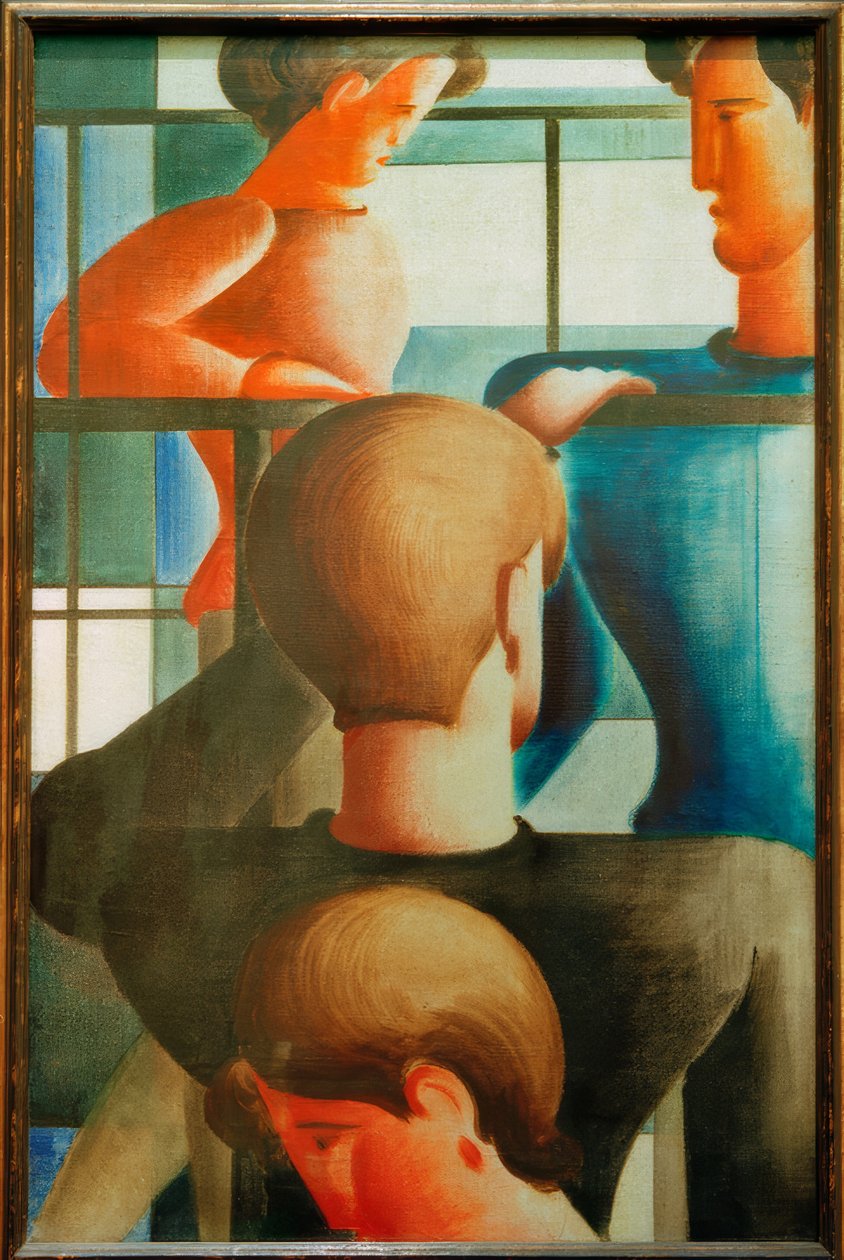 Gruppe am Geländer I von Oskar Schlemmer
