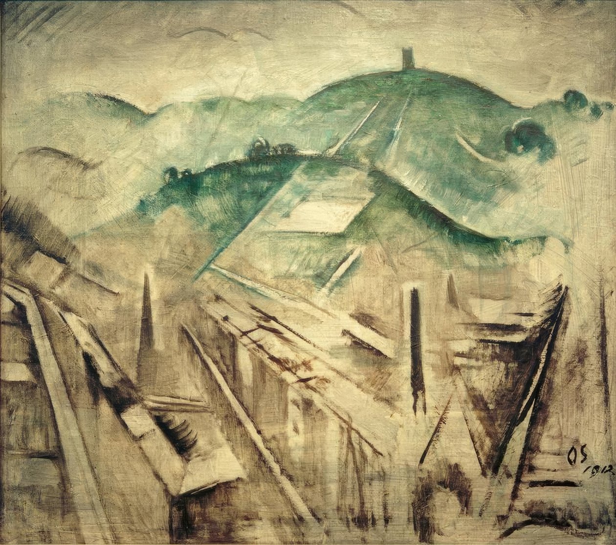 Landschaft Stuttgart I von Oskar Schlemmer
