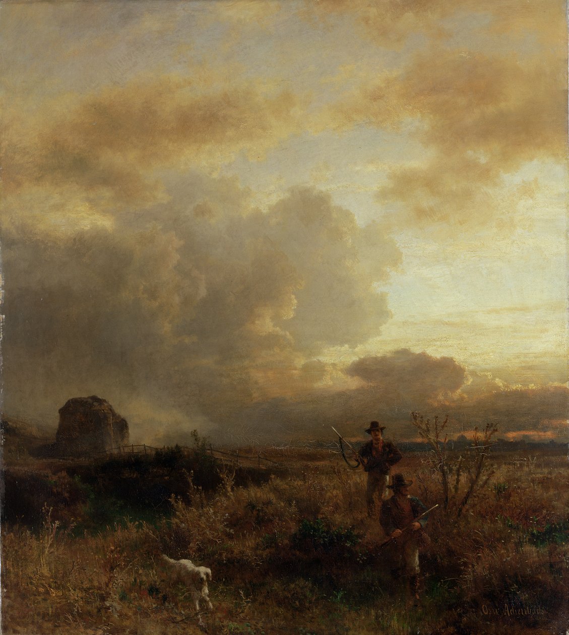 Gewitteraufklärung auf dem Land, 1857 von Oswald Achenbach