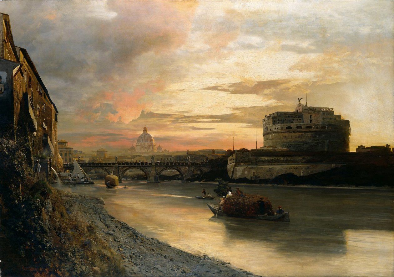 Die Engelsburg in Rom von Oswald Achenbach