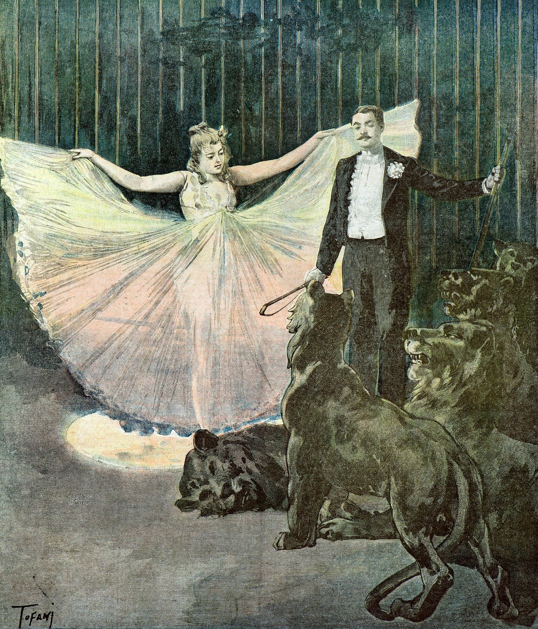 Miss Sandows im Löwenkäfig von Oswaldo Tofani