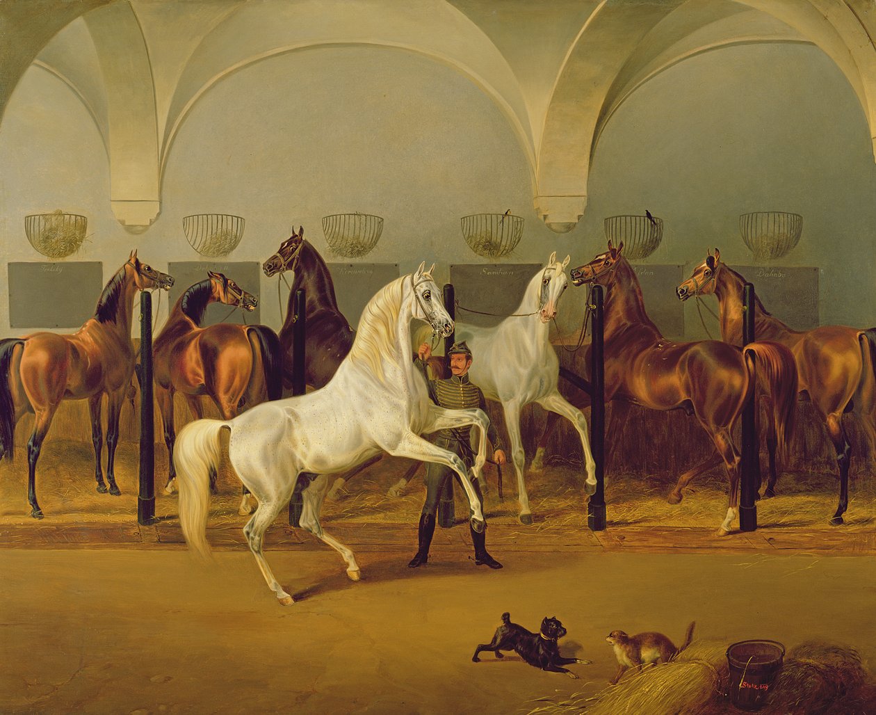 Die Ställe von Babolna, 1849 von Otto Stotz