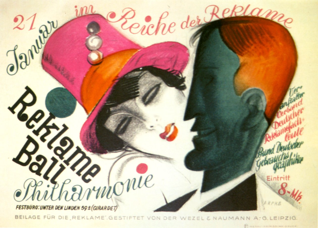 Plakat für Reklame Ball von Otto Arpke