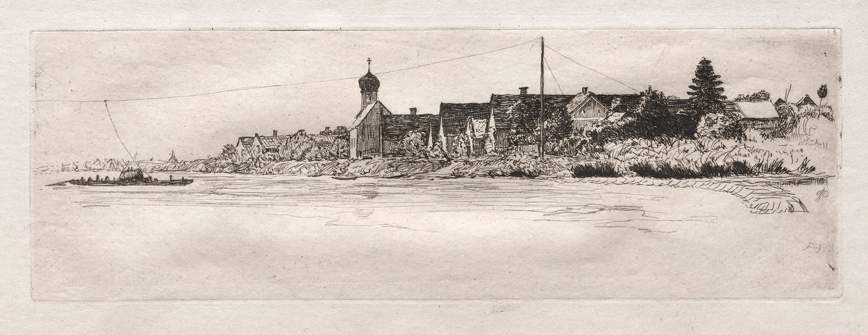 Fähre bei Schwabelweis von Otto H. Bacher