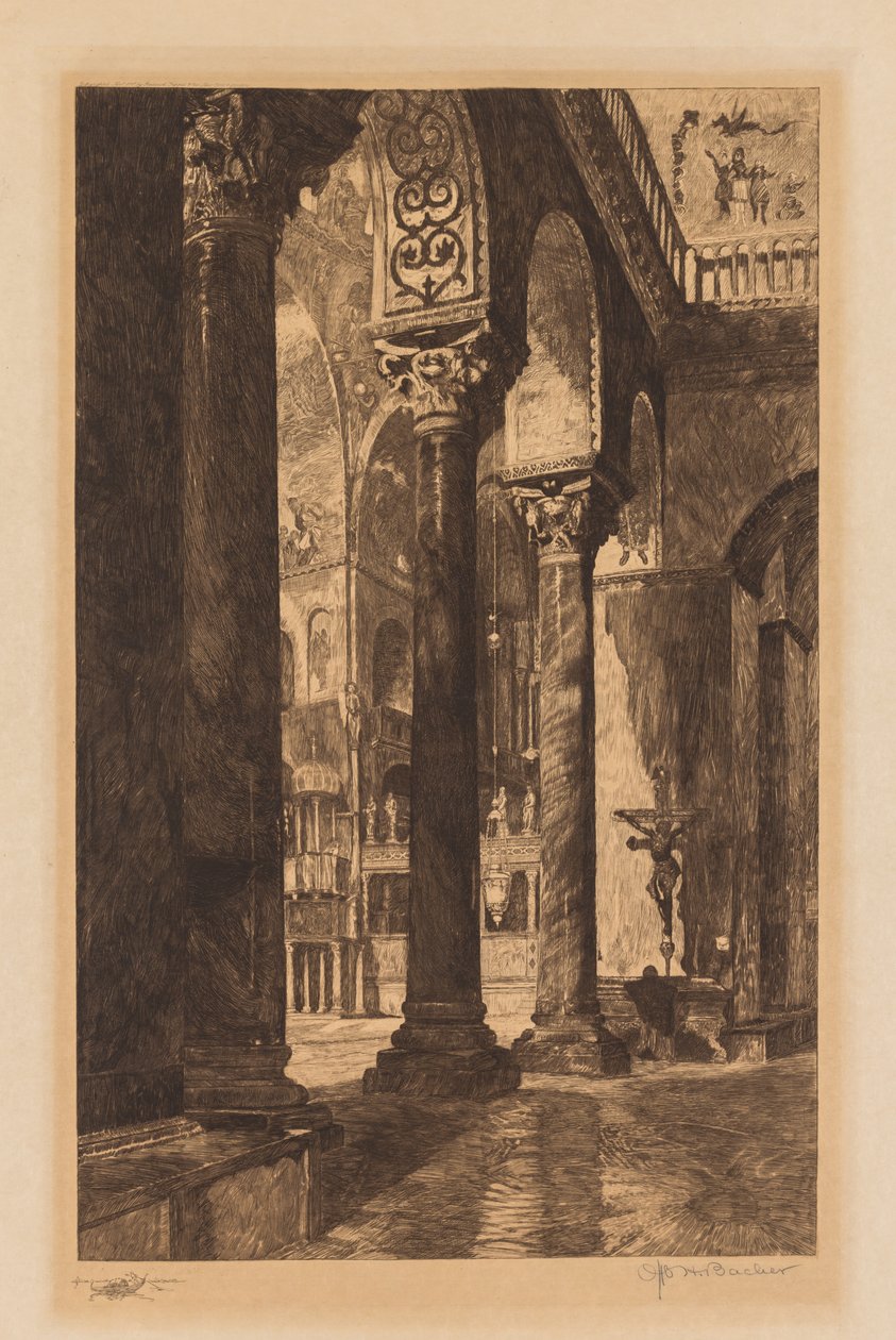 Innenansicht von St. Markus, Venedig von Otto H. Bacher