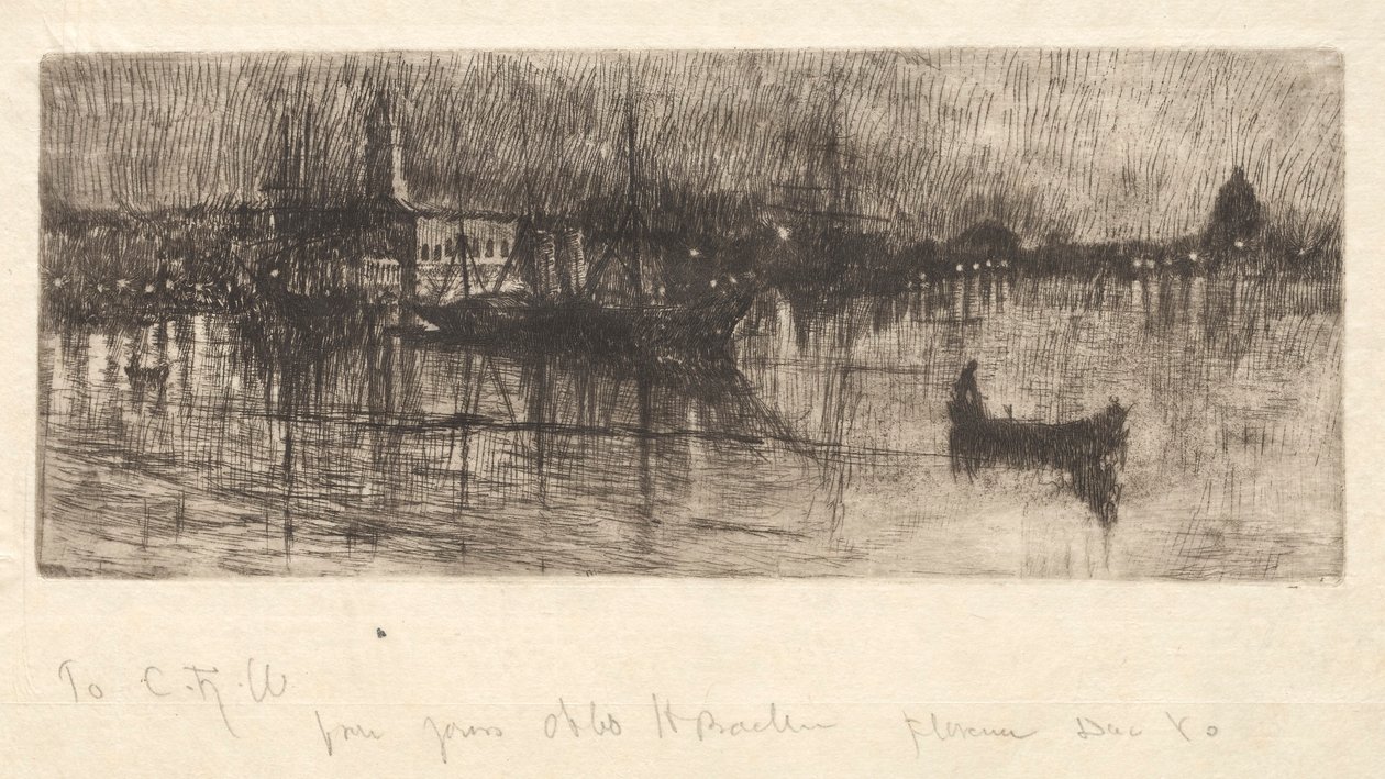 Regnerische Nacht, Venedig, 1880 von Otto H. Bacher