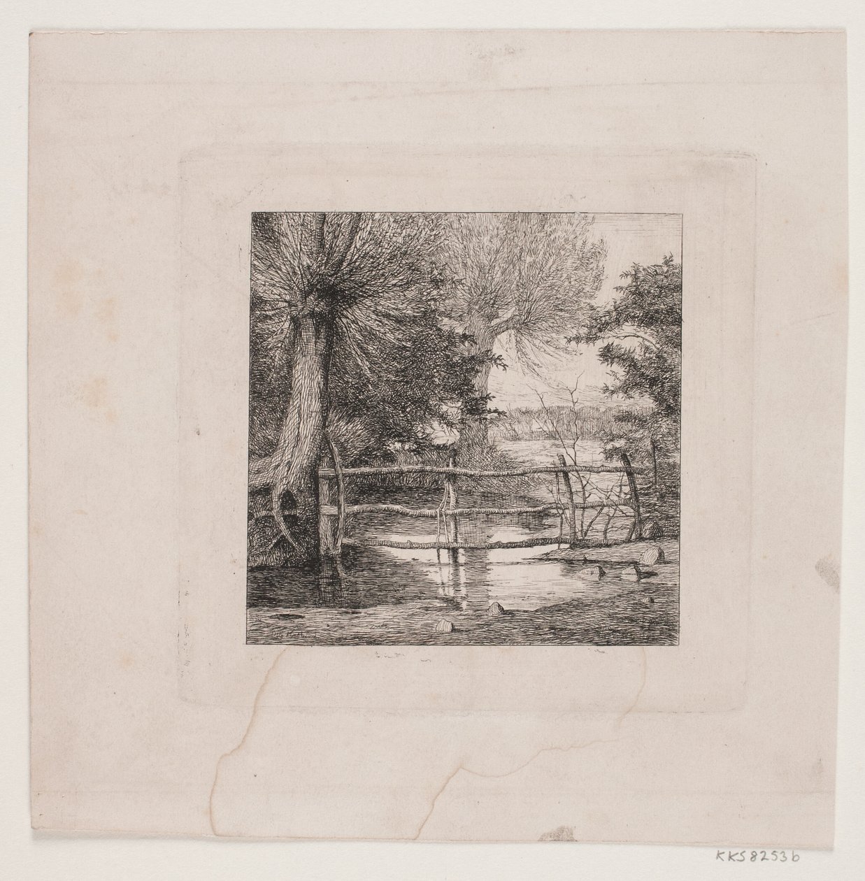 Weidenbäume an einem Wasserlauf von Otto Haslund