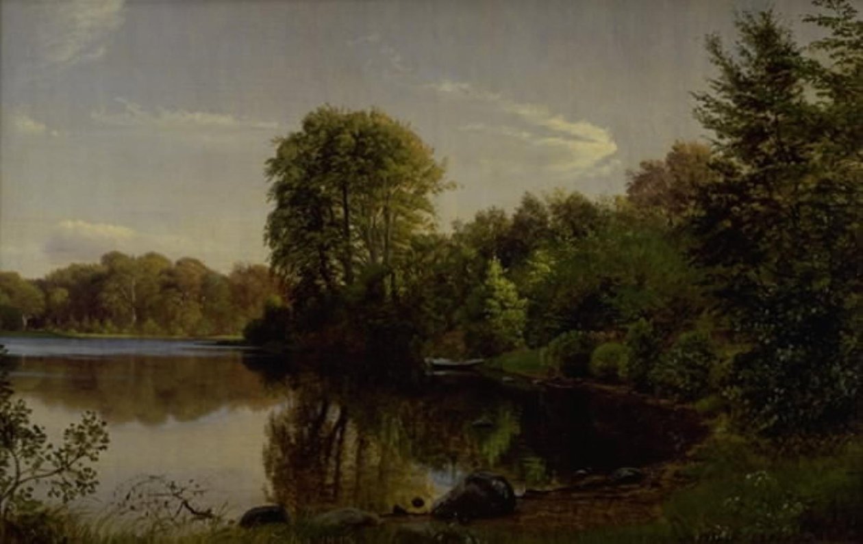 Abend am Bondedammen in Hellebæk von P.C. Skovgaard