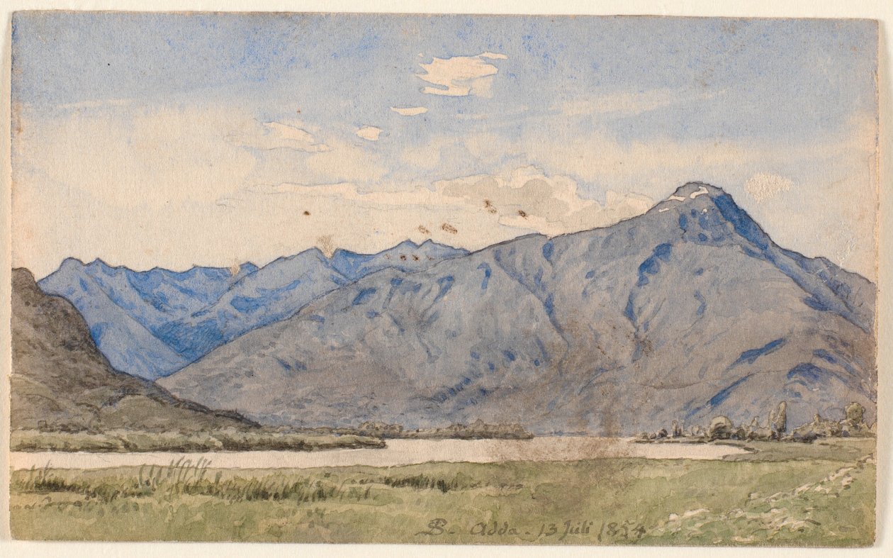 Italienische Landschaft mit einem Fluss und Bergen von P.C. Skovgaard