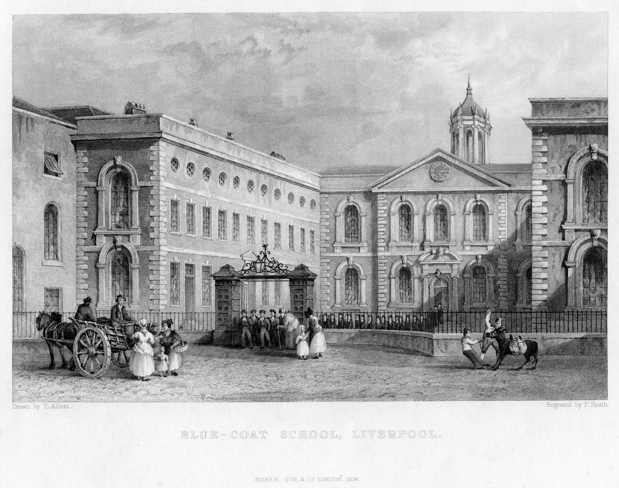 Blue-Coat School, Liverpool, 1834 von P. Heath