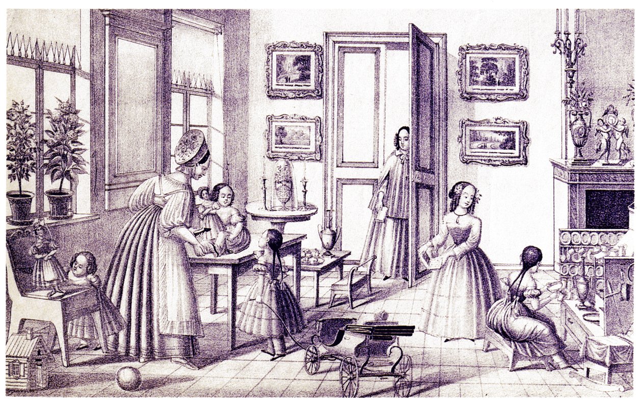 Kinderzimmer, frühes 19. Jahrhundert von P. Vdovichev