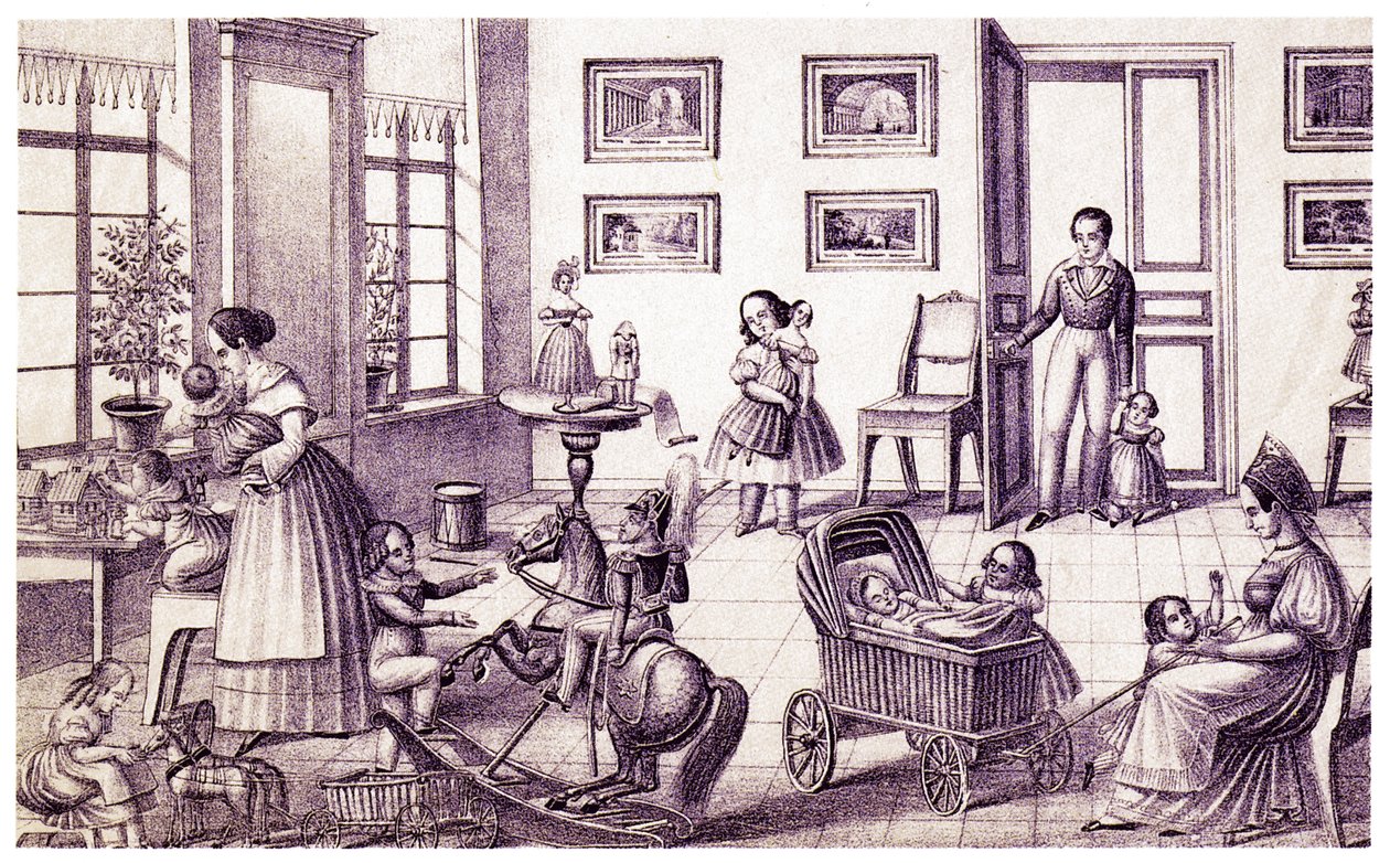 Kinderzimmer, frühes 19. Jahrhundert von P. Vdovichev