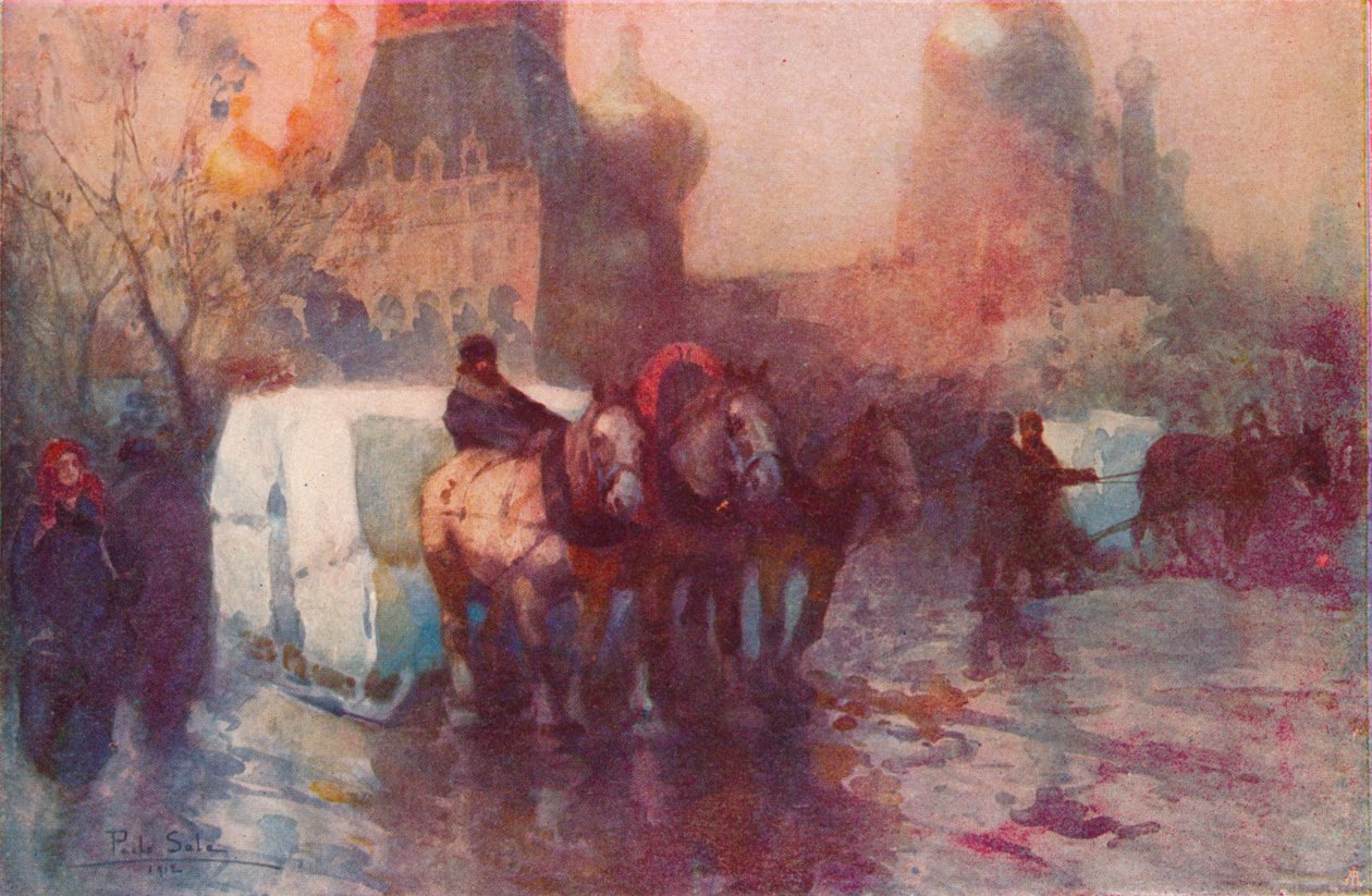 Eistransport in Moskau, 19. Jahrhundert von Paolo Sala