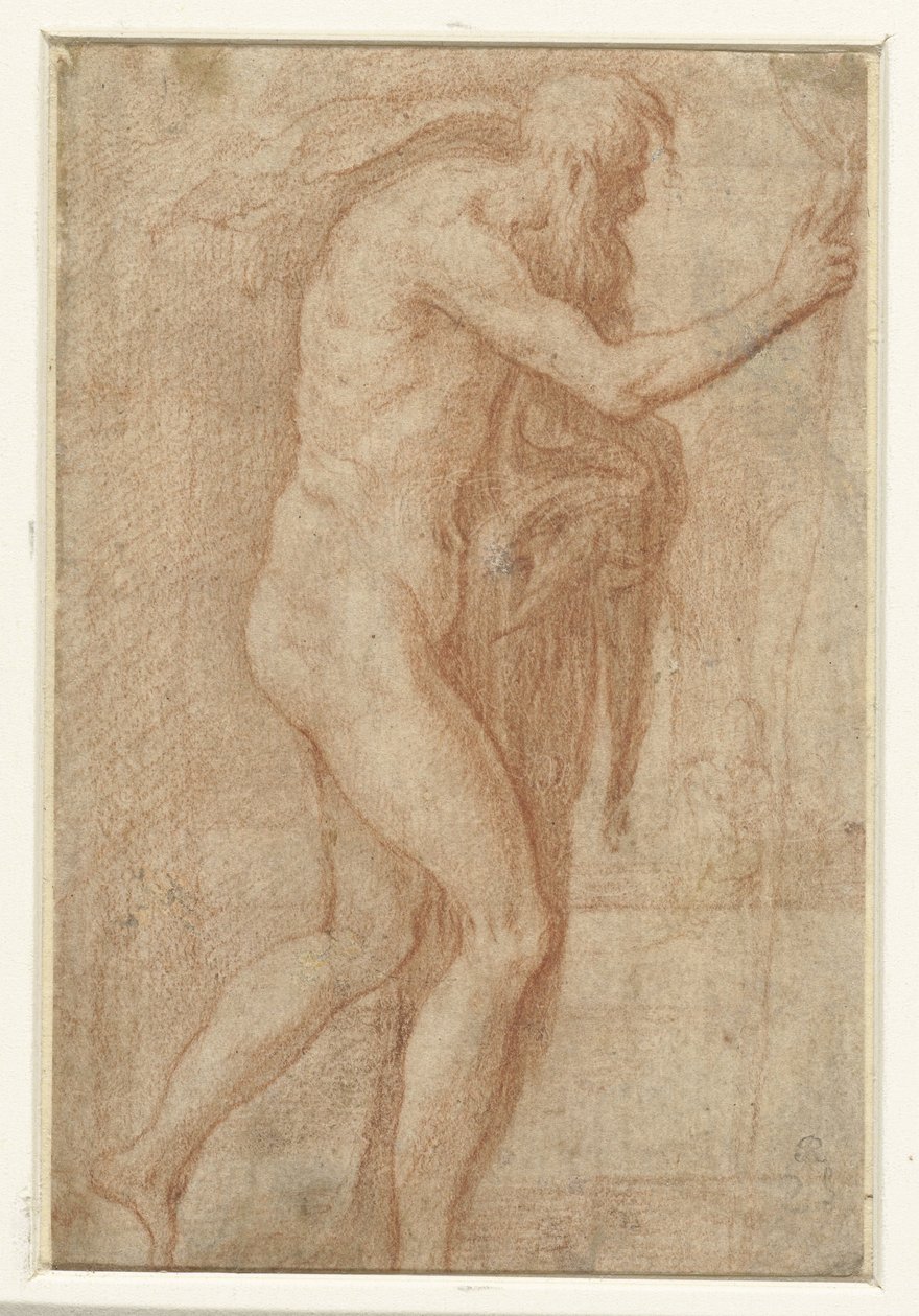Mann, der warnend seinen Finger hebt von Parmigianino