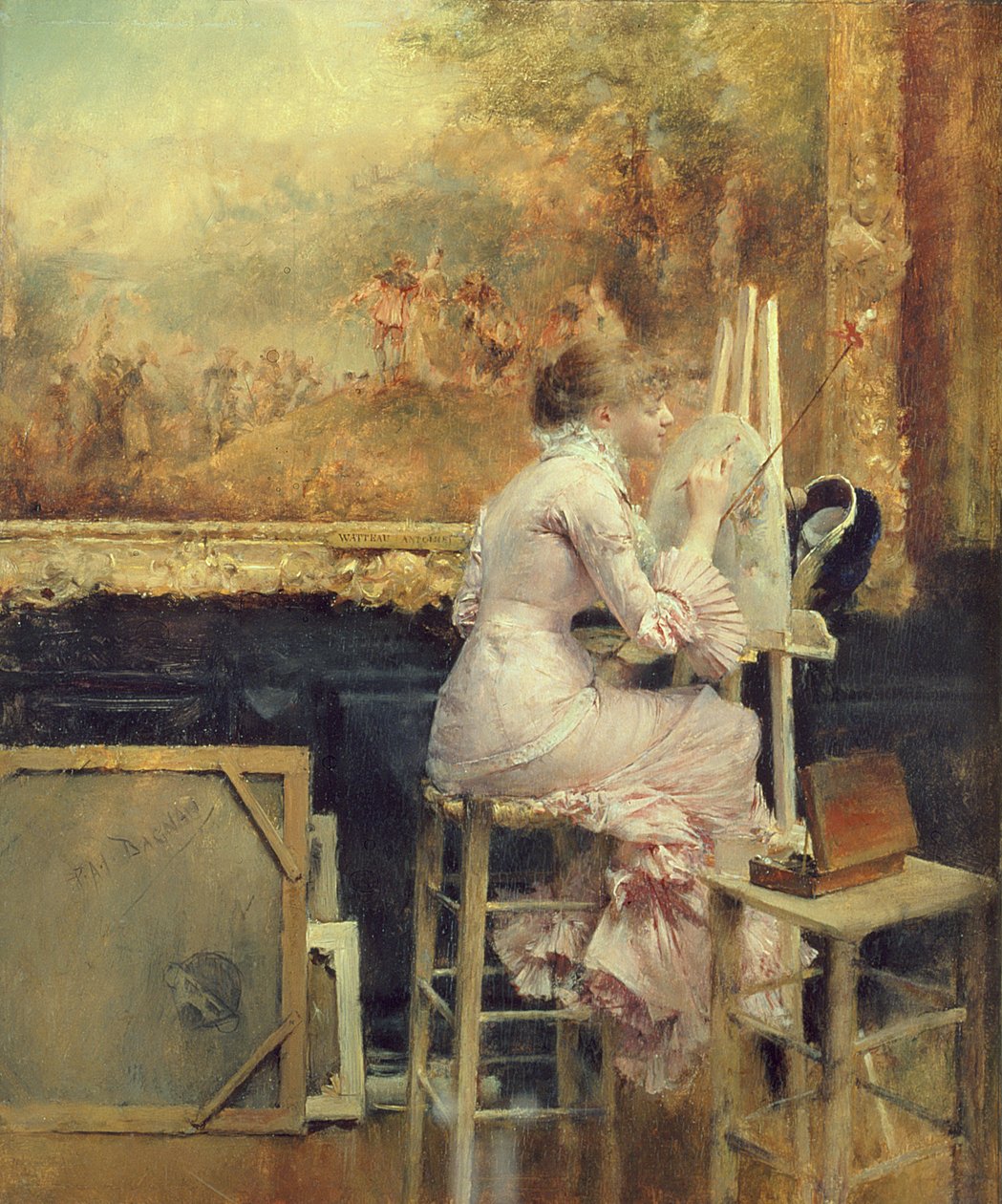 Junger Aquarellist im Louvre, ca. 1891 von Pascal Adolphe Jean Dagnan Bouveret