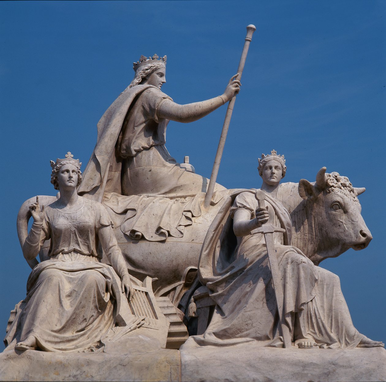Europa, Skulpturengruppe vom Albert Memorial, 1871 von Patrick MacDowell