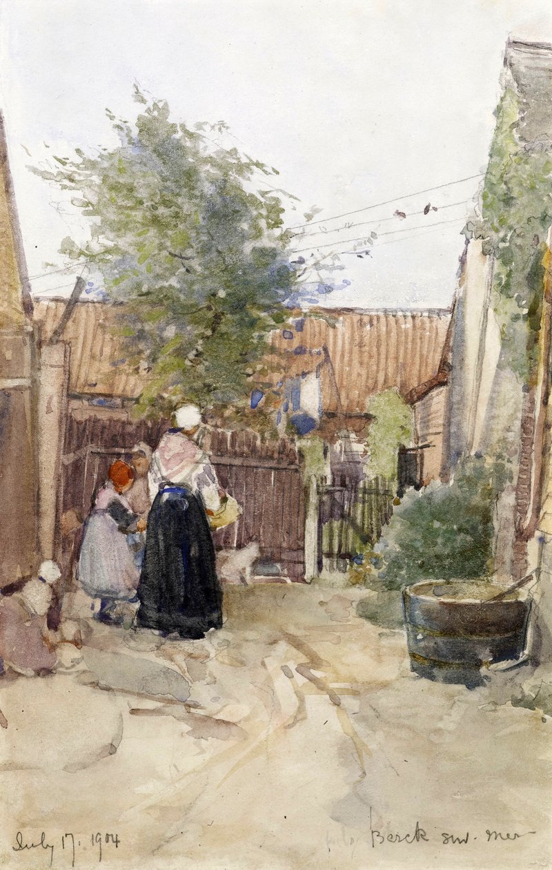 Ein Hintergarten in Berck sur Mer (1904) von Patty Townsend Johnson