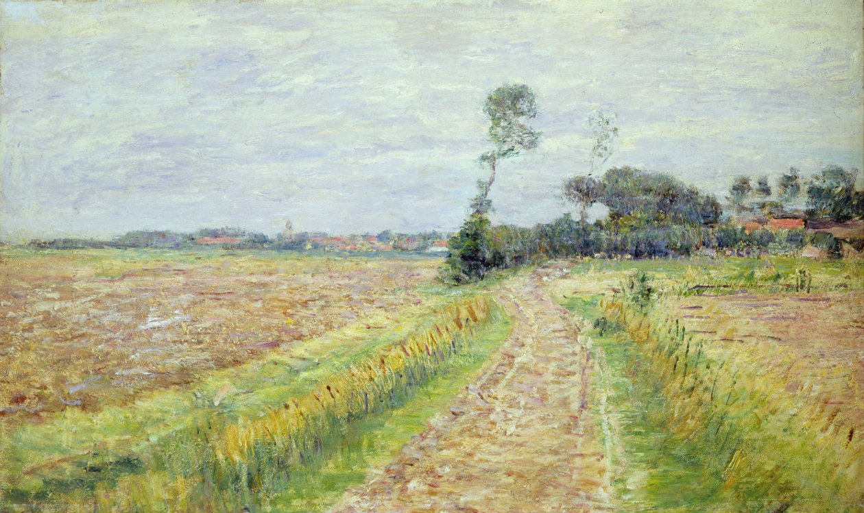 Holland, Landschaft mit geernteten Feldern, 1890 von Paul Baum