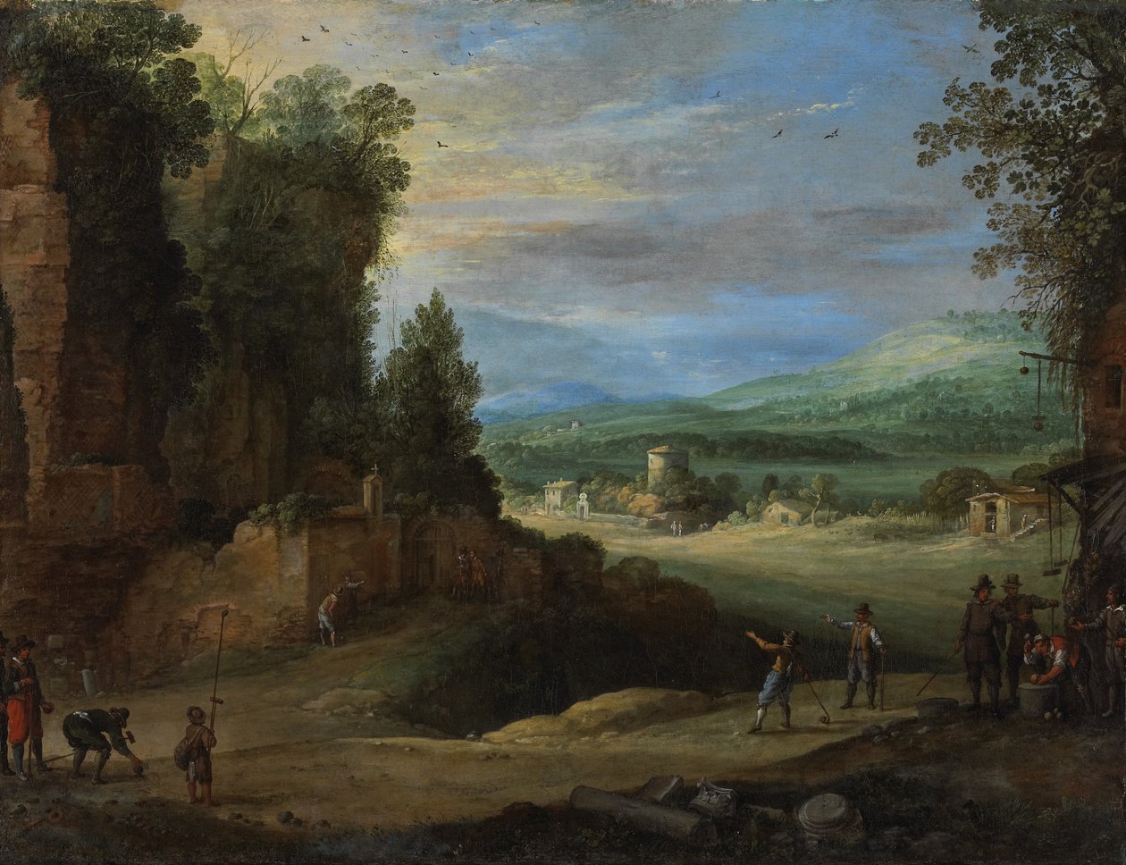 Landschaft mit Männern, die 