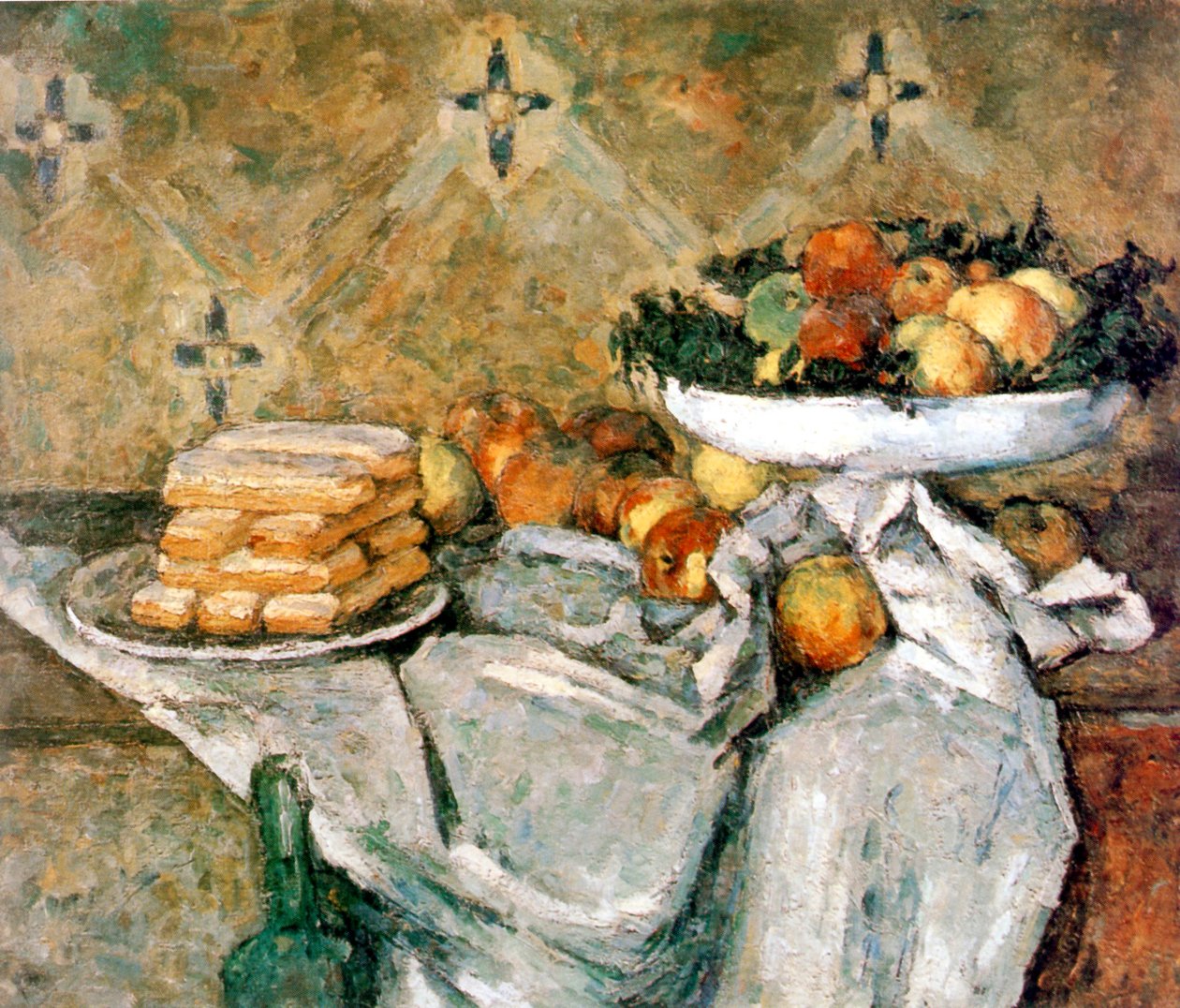 Teller mit Früchten und Löffelbiskuits von Paul Cézanne
