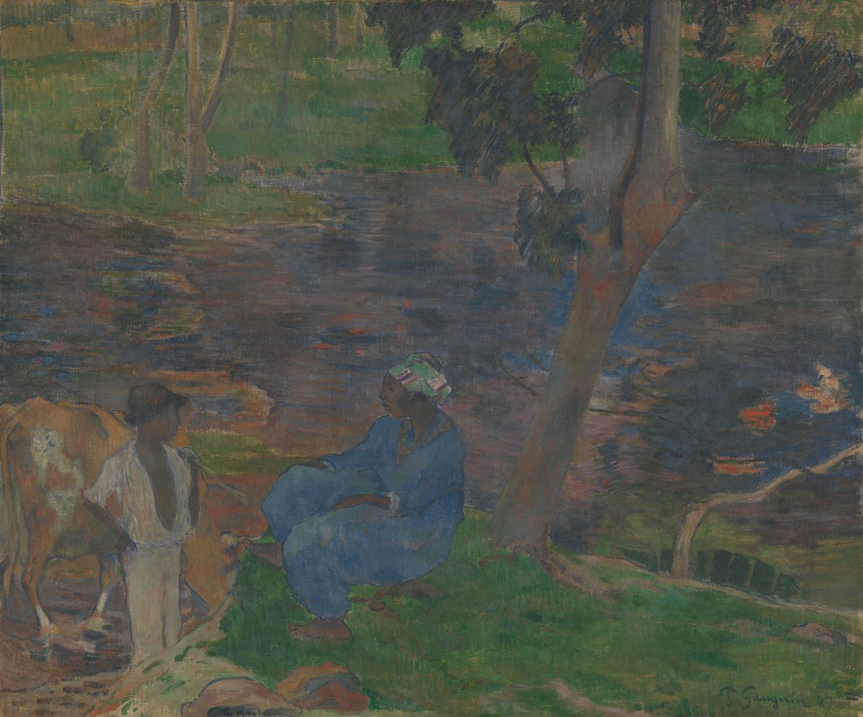 Am Ufer des Flusses in Martinique von Paul Gauguin