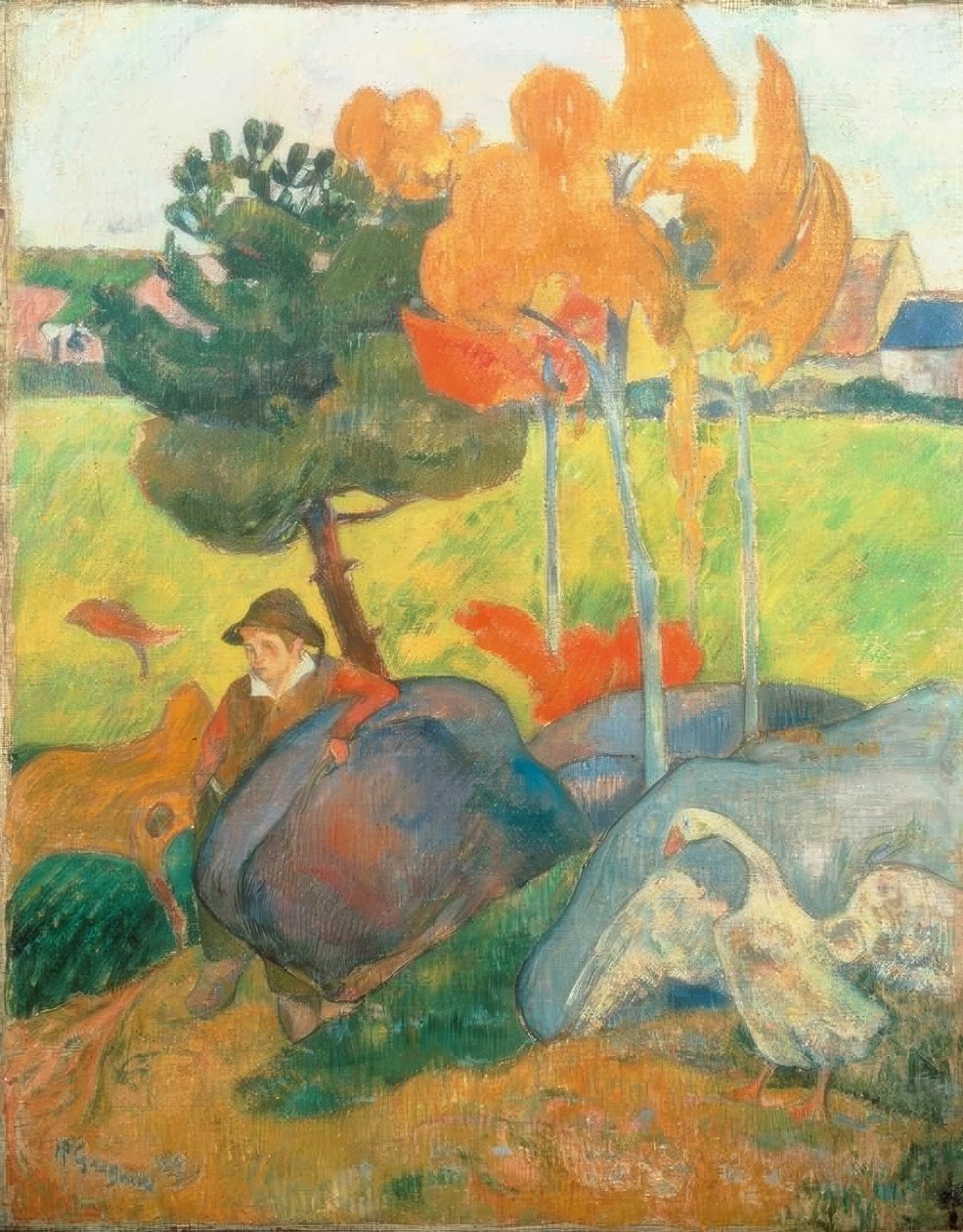 Kleiner Bretone mit Gans von Paul Gauguin