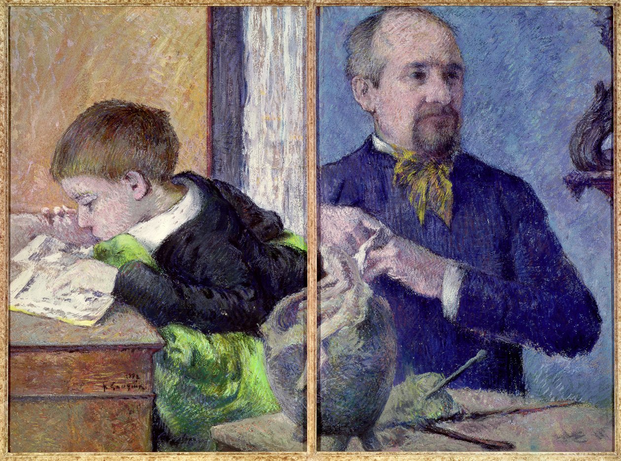 Porträt von Jean Paul Aube (1837-1916) und seinem Sohn von Paul Gauguin
