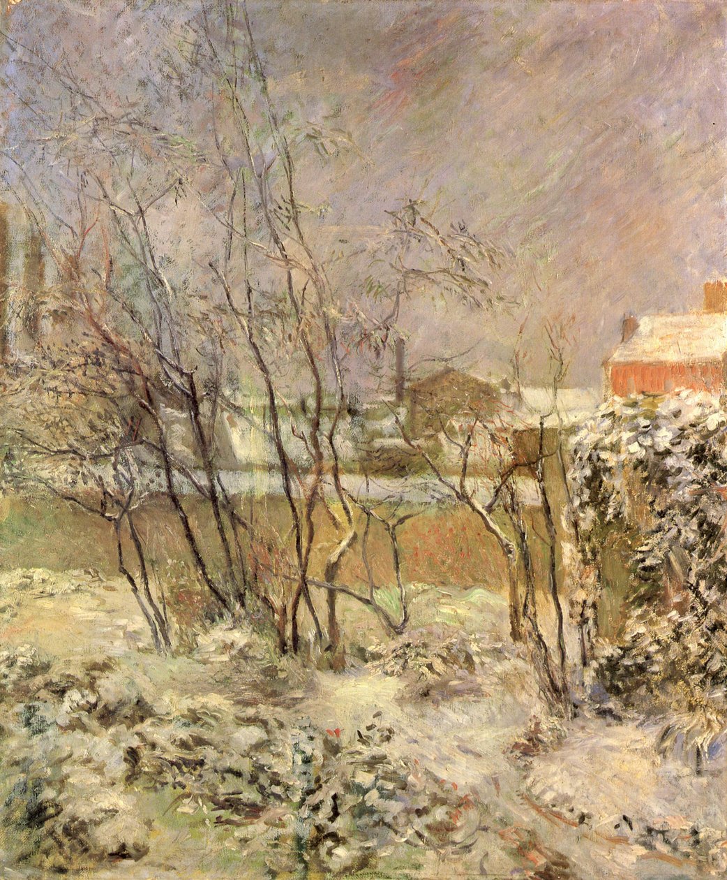 Schnee in der Rue Carcel von Paul Gauguin