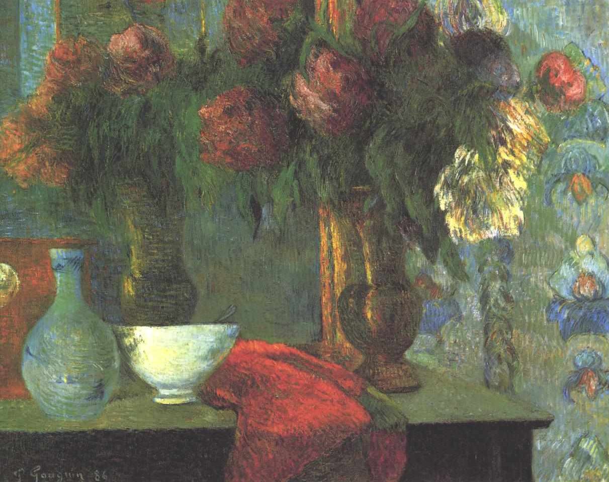 Stillleben mit weißer Schale von Paul Gauguin