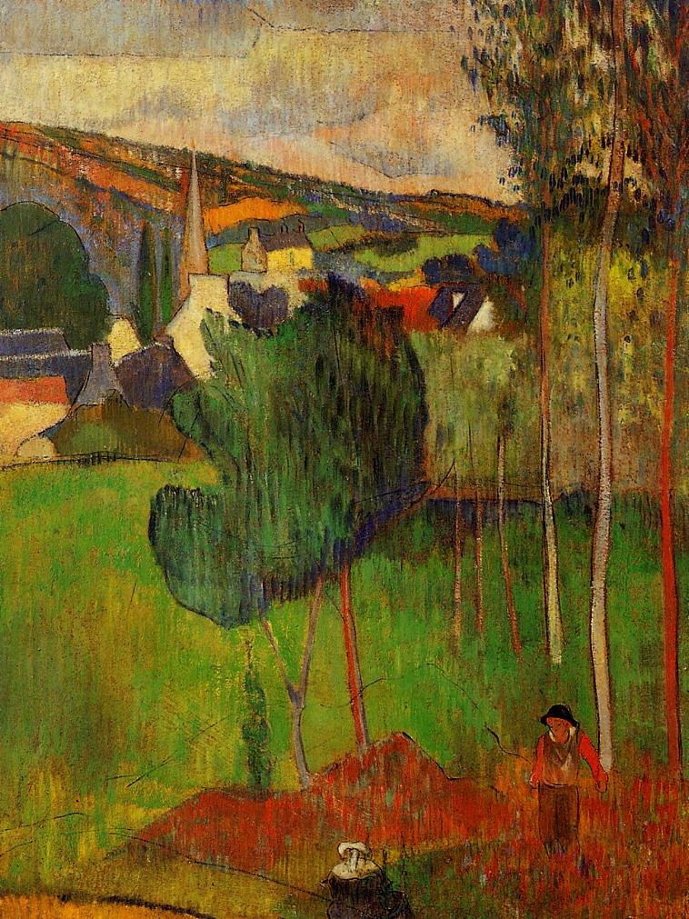 Blick auf Pont-Aven von Lezaven von Paul Gauguin