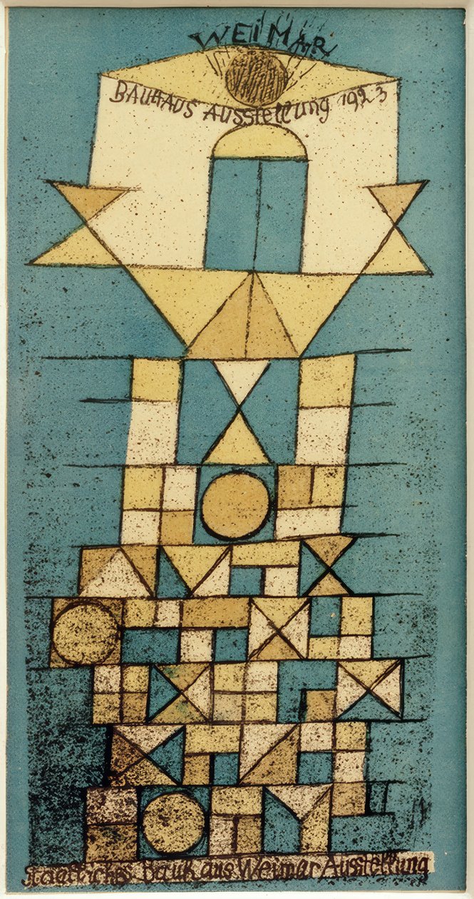 P.Klee, Weimar, Bauhaus Ausst. 1923 / Farblithographie von Paul Klee