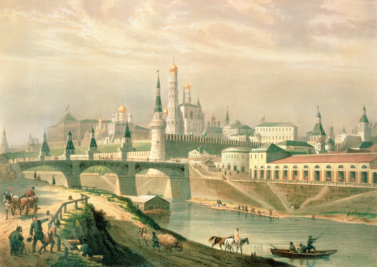 Ansicht des Moskauer Kremls, 1830 von Paul Marie Roussel