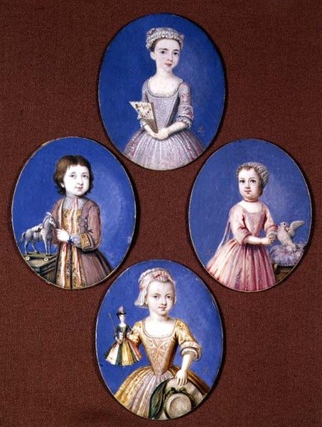 Miniatur der vier Whitmore-Kinder von Paul Peter Lens