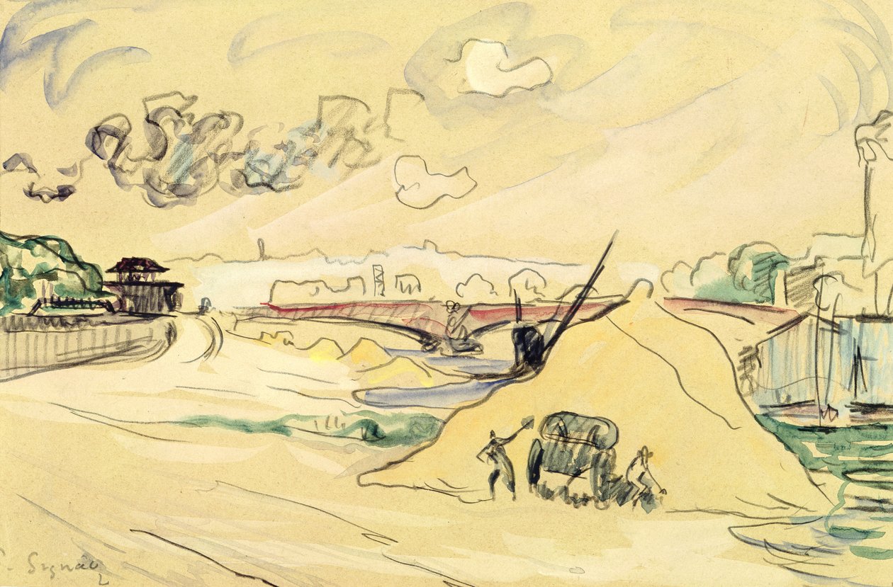 Der Sandhaufen, Bercy, 1905 von Paul Signac