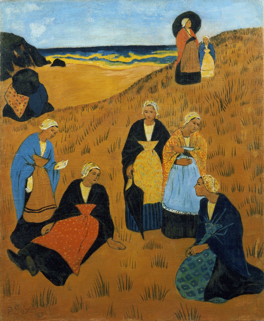 Junge bretonische Frauen mit Schals, oder Die Mädchen von Douarnenez, 1895 von Paul Sérusier