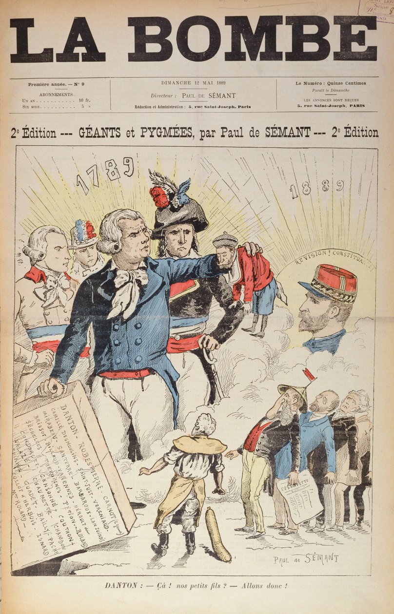 Die Riesen der Revolution von 1789 vor den Zwergen der Republik von 1889, Titelseite des Magazins 