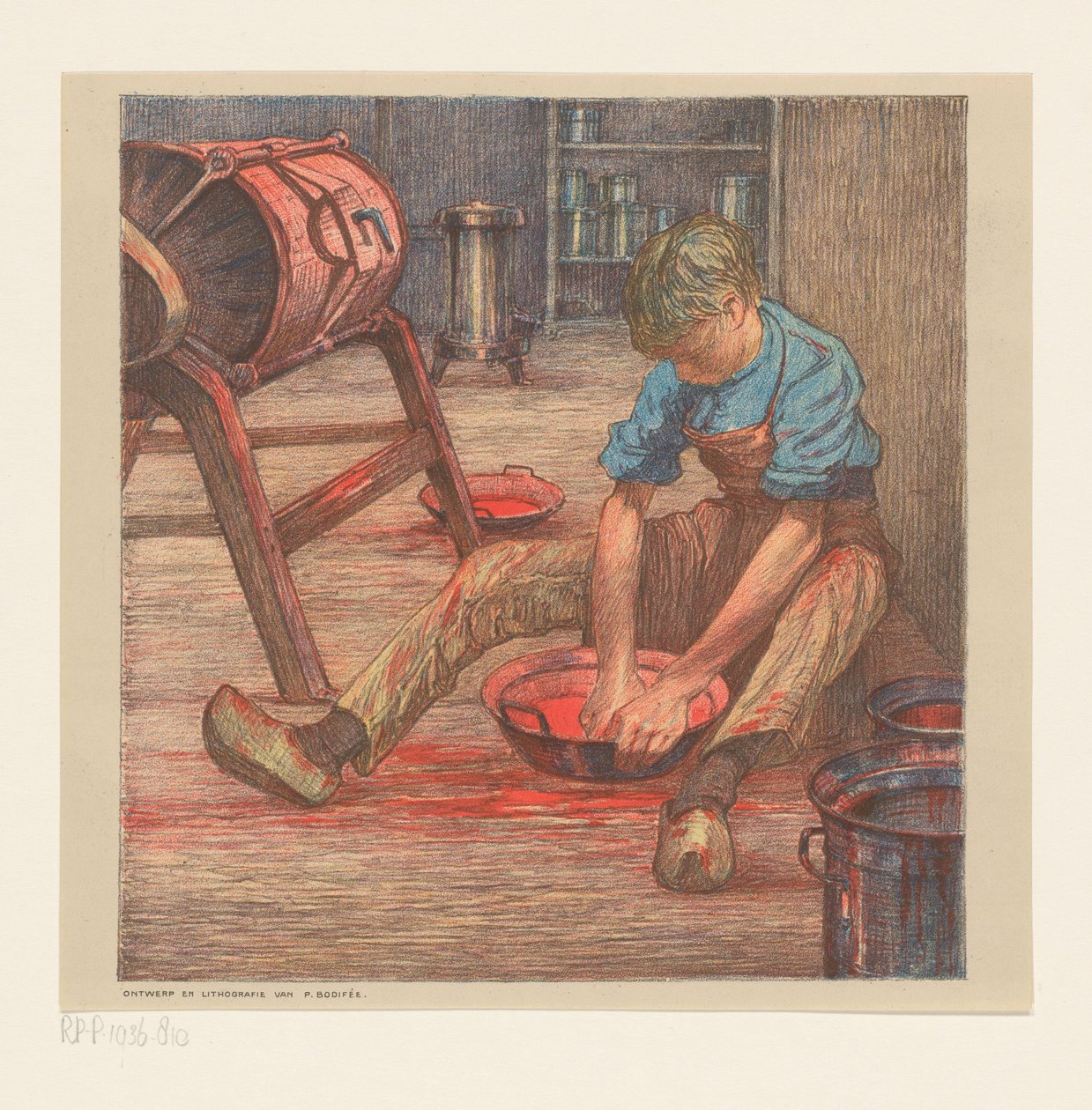 Arbeiter in Werkstatt von Paul Bodifée