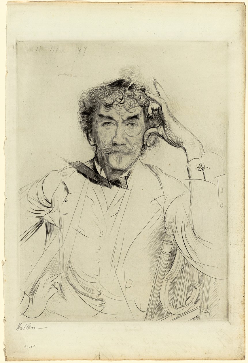 Porträt von James McNeill Whistler von Paul Cesar Helleu